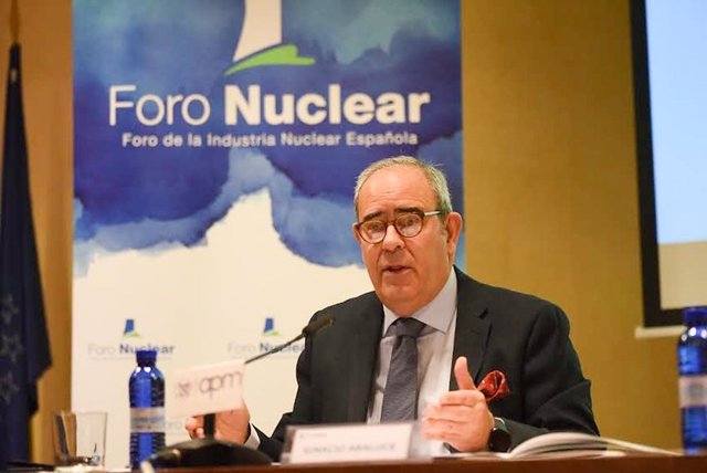 Archivo - El presidente Ignacio Araluce durante la rueda de prensa sobre el informe anual de resultados Foro de la Industria Nuclear.