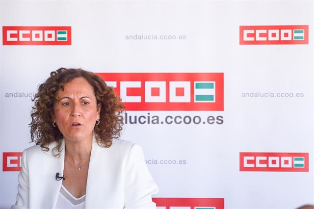 Archivo - La secretaria general de CCOO Andalucía, Nuria López. Imagen de archivo.  