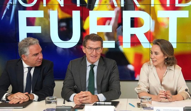 El líder del PP, Alberto Nuñez Feijóo, preside la reunión del Comité Ejecutivo Nacional del PP en Madrid bajo el lema 'Un partido fuerte'.