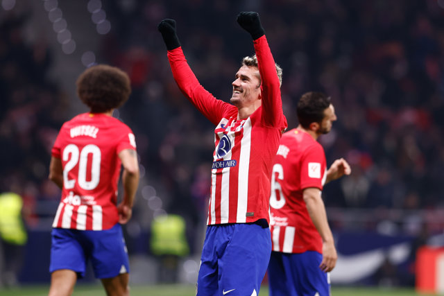 Antoine Griezmann of Atletico de Madrid celebrates a goal during the Spanish League, LaLiga EA Sports, football match played between Atletico de Madrid and Getafe CF at Civitas Metropolitano stadium on December 19, 2023, in Madrid, Spain.