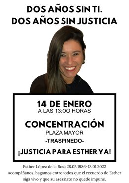 Cartel anunciador de una nueva concentración para recordar  dos años sin la vecina de Traspinedo.