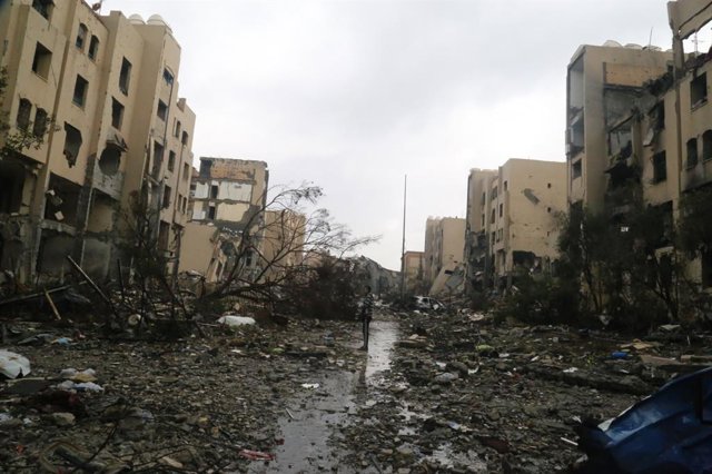 Imagen de archivo de ataques israelíes en el norte de la Franja de Gaza 