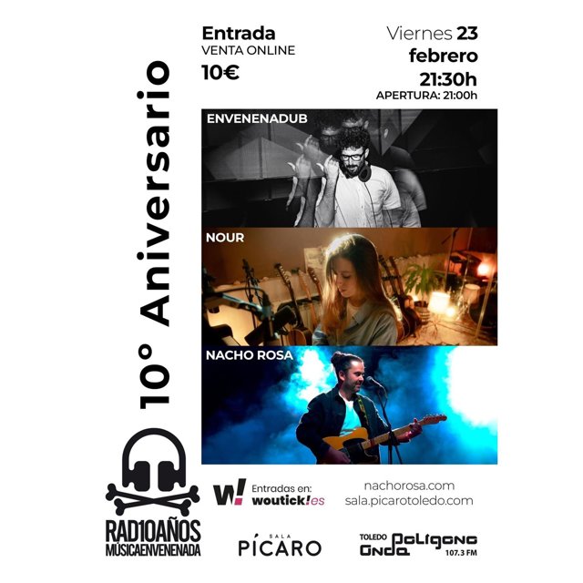 Música Envenenada sopla 10 velas este 2024 y lo celebrará en febrero y marzo con Nour, Nacho Rosa, Pan y Mallo