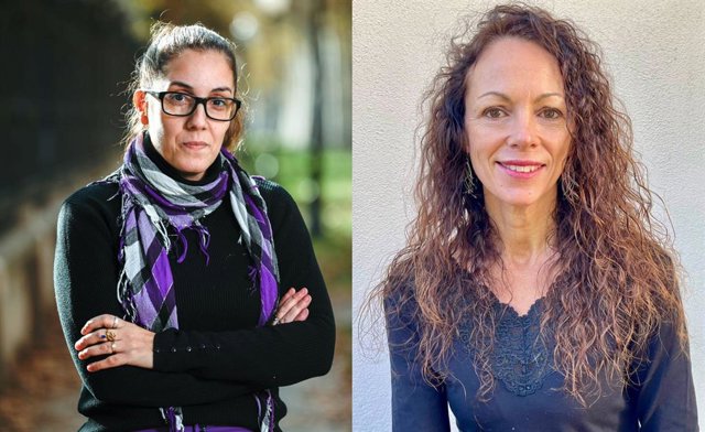 L'actual coordinadora autonòmica de Podem Catalunya, Conchi Abellán, i la secretària d'organització d'aquesta formació, María Pozuelo, les dues candidates en les primàries del partit