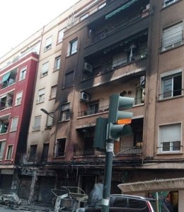 Imagen de la zona afectada por el fuego en Orriols.