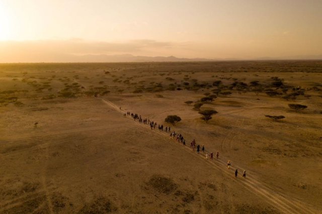 Una columna de migrants a Djibouti