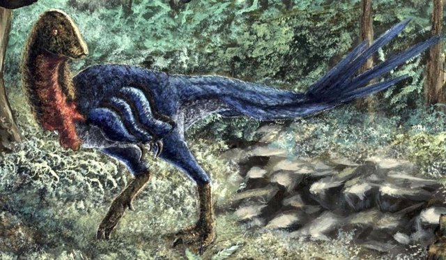 Representación de una nueva especie de dinosaurio, Eoneophron infernalis, que se traduce como el pollo del amanecer del faraón.