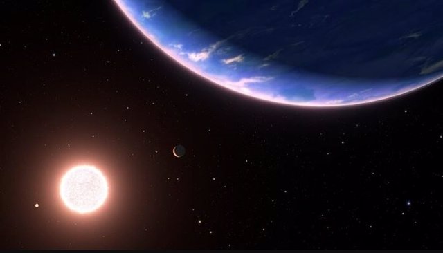 Concepción artística del exoplaneta GJ 9827d,