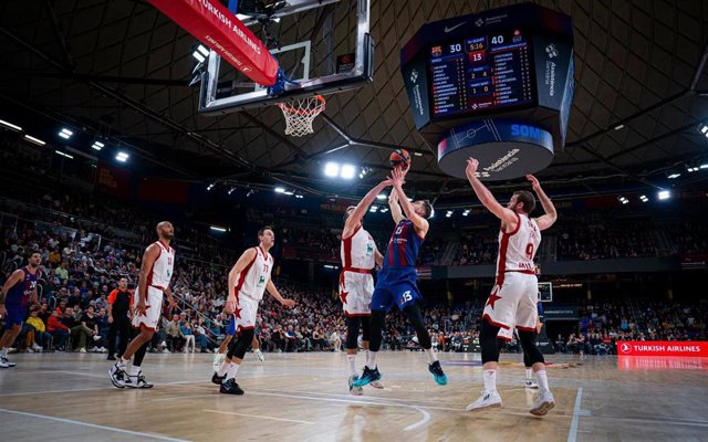 Partido de Euroliga entre Barça y Emporio Armani Milan en el Palau Blaugrana