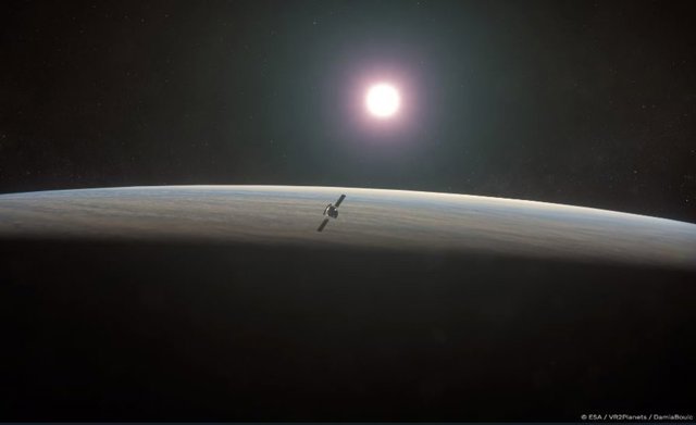 Impresión artística de la misión EnVision de la ESA en Venus.