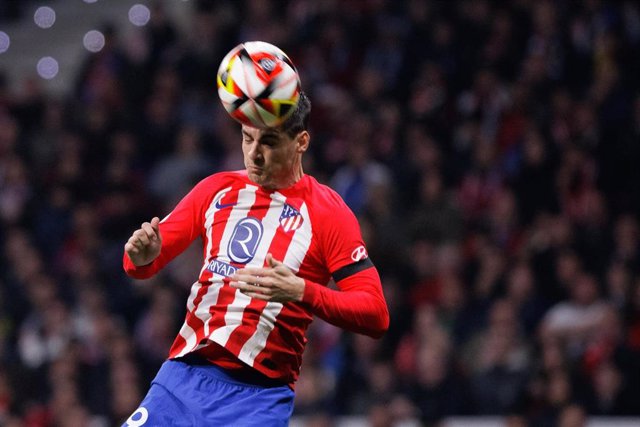 Álvaro Morata, durante un partido del Atlético de Madrid.