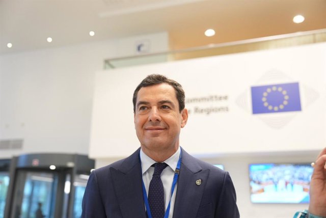 Archivo - El presidente de la Junta de Andalucía, Juanma Moreno, en Bruselas. (Foto de archivo).