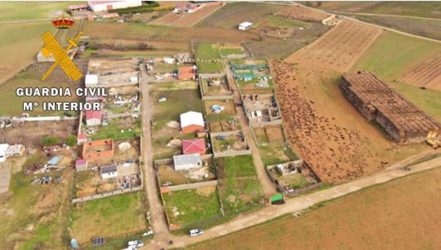 Imagen aérea facilitada por la Guardia Civil de las parcelas investigadas