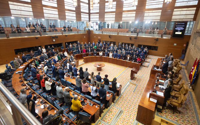 Vista general de un pleno de la Asamblea de Madrid, a 1 de febrero de 2024, en Madrid (España).  