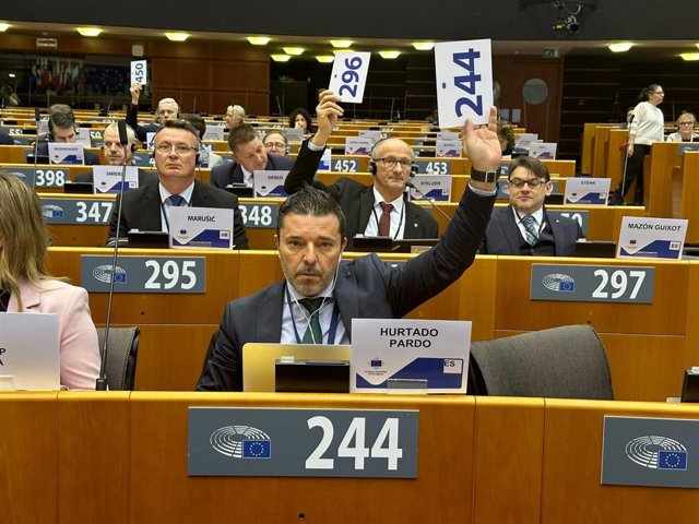 El director general de Acción Exterior de la Junta de Extremadura, Pablo Hurtado, en el pleno del Comité de las Regiones