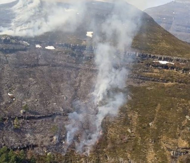 Incendio en Espinosa de los Monteros el 1 de febrero.