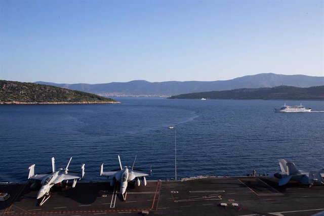 Archivo - June 25, 2023 - Split, Croatia - The worlds largest aircraft carrier USS Gerald R. Ford (CVN 78) arrives in Split, Croatia for a scheduled port visit, June 26, 2023. Gerald R. Ford is the U.S. Navys newest and most advanced aircraft carrier, rep