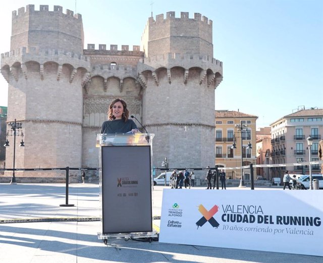 La alcaldesa de València, María José Catalá, en la presentación del décimo aniversario de Ciudad del Running.