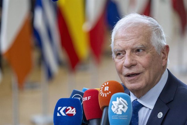Josep Borrell durante la reunión informal de Exteriores en Bruselas 