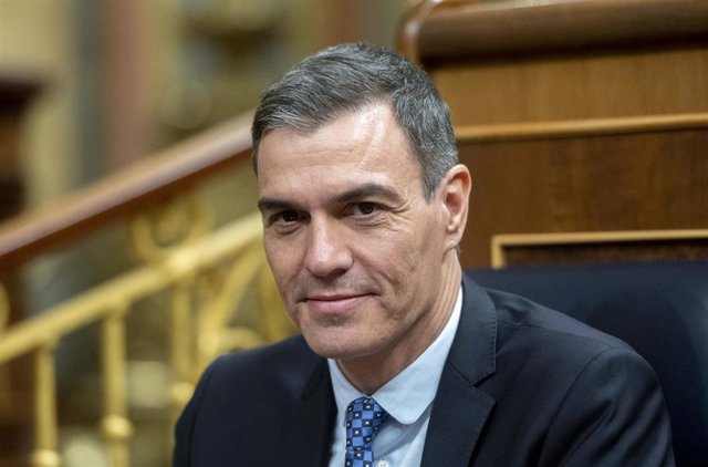 El presidente del Gobierno, Pedro Sánchez, durante una sesión plenaria, en el Congreso de los Diputados, a 30 de enero de 2024, en Madrid (España).