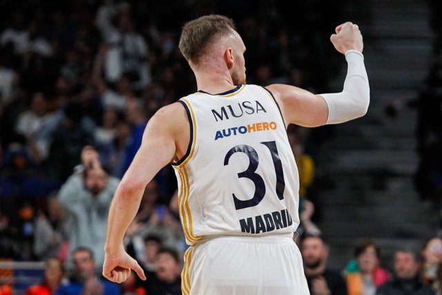 Dzanan Musa, jugador del Real Madrid, durante un partido de Euroliga.