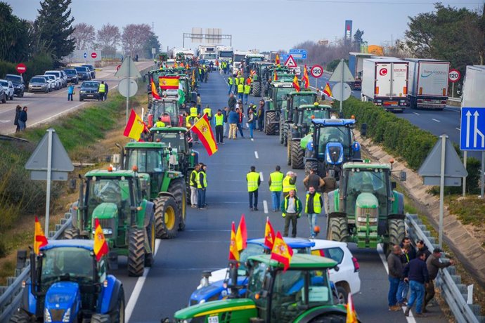 Protesta de agricultores en Andalucía