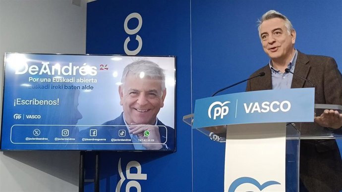 El presidente del PP vasco, Javier de Andrés, en Bilbao