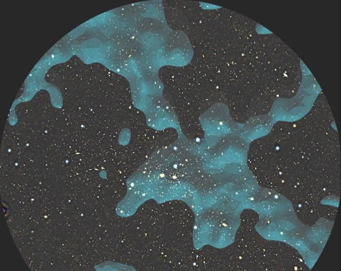 Distribución de materia oscura detectada en la región del cúmulo de galaxias de Coma