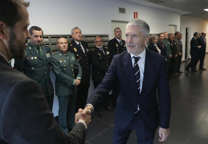 El ministro de Interior, Fernando Grande-Marlaska, en la presentación en Algeciras del cuarto Plan Especial de Seguridad para el Campo de Gibraltar.