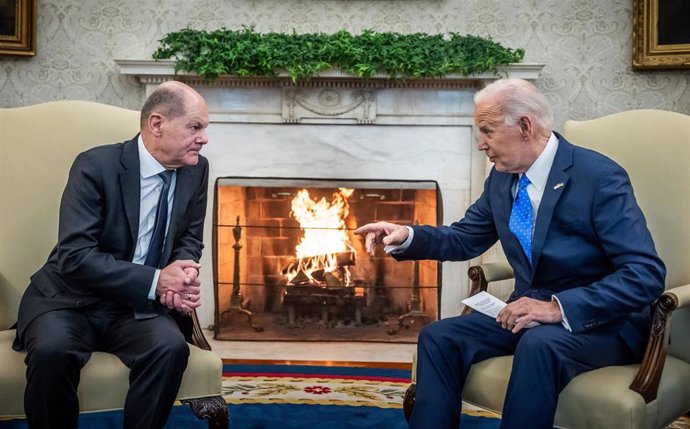 El presidente de Estados Unidos, Joe Biden, y el canciller alemán, Olaf Scholz