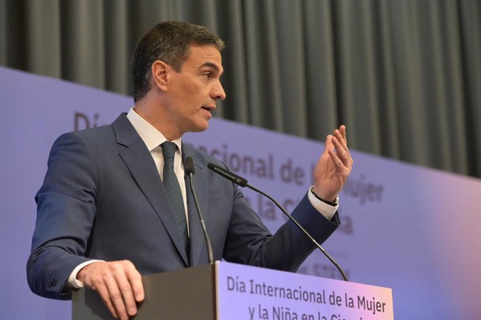 El president del Govern central, Pedro Sánchez, en un acte a Galícia