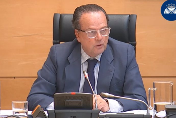 El presidente del Consejo de Cuentas de Castilla y León, Mario Amilivia, en comparecencia en las Cortes.