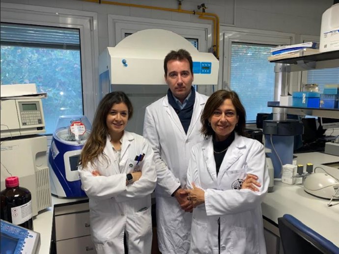 Los investigadores de la Universidad de Jaén Natalia Andújar, Antonio Cobo y Magdalena Martínez, autores del artículo.