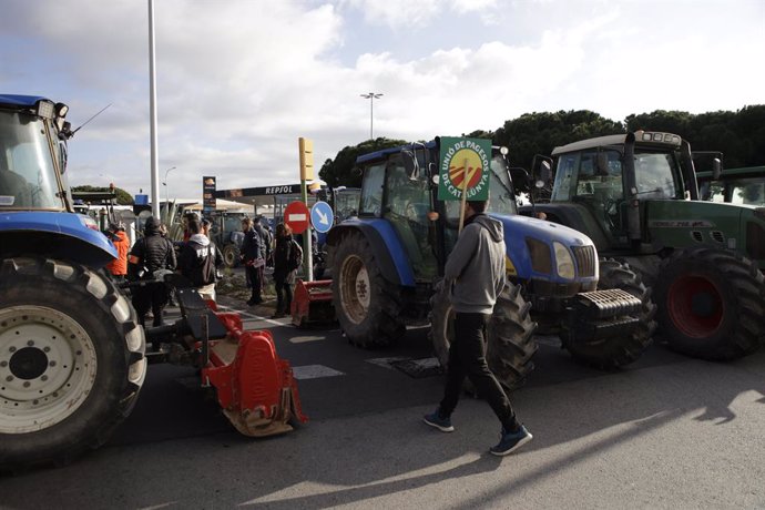 Tractors en les protestes dels pagesos