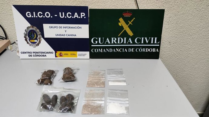 Droga intervenida por la Guardia Civil y los funcionarios del Centro Penitenciario de Córdoba.
