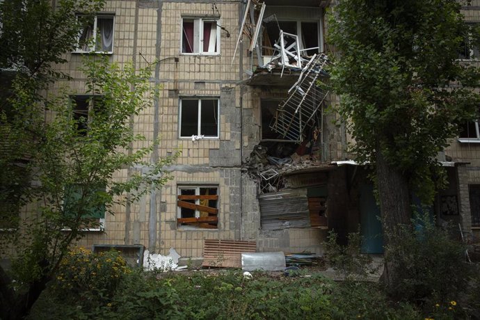 Archivo - Edificio dañado en la ciudad ucraniana de Avdiivka