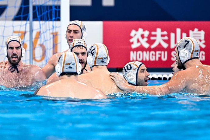 La selecció espanyola masculina de waterpolo en el Campionat del Món de Doha 2024