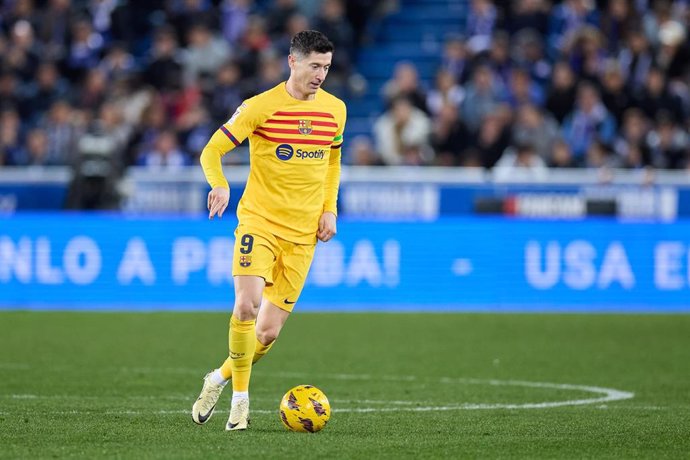 Robert Lewandowski, durante un partido con el FC Barcelona.