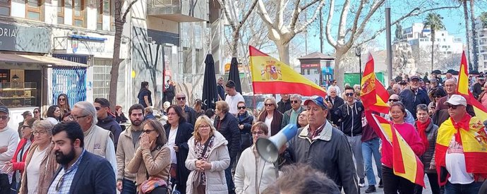 Un centenar de personas se manifiestan en Palma para exigir la dimisión de Sánchez y Marlaska y en apoyo a Guardia Civil
