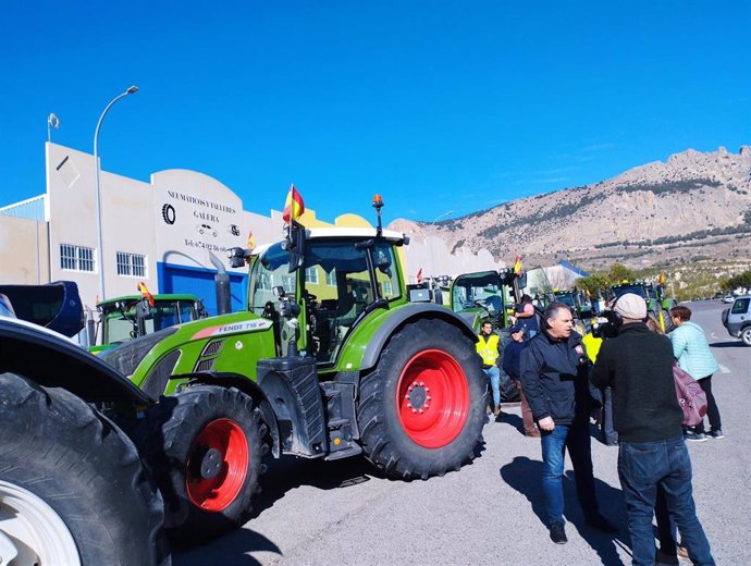 Tractores en la comarca de Los Vélez, en Almería.