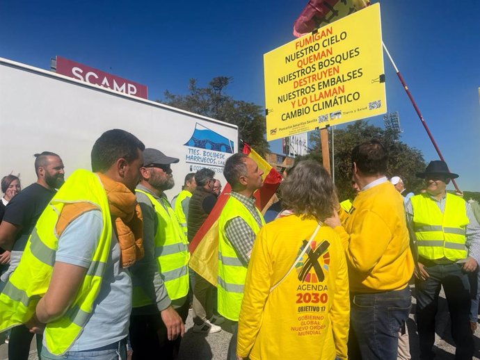 Protesta de agricultores en Algeciras (Cádiz)