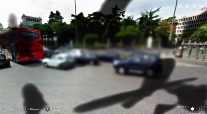 Simulador enfermedad grave de la vista 